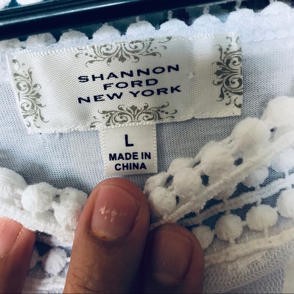 SHANNON FORD NEW YORK WHITE TOP SZ L - Picture 4 of 4